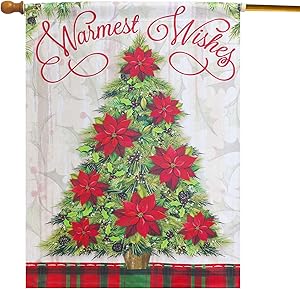 LAYOER Home Garden Flag 28 x 40 Inch House Double Sided Christmas Tree Winter (Christmas Tree Wishes)