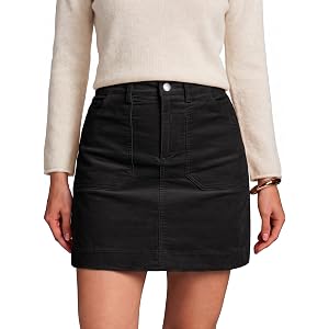 luvamia Corduroy Skirts for Women Trendy High Waisted A Line Short Skirts | Soft Textured Corduroy, Stretchy Elastic Waist Sk