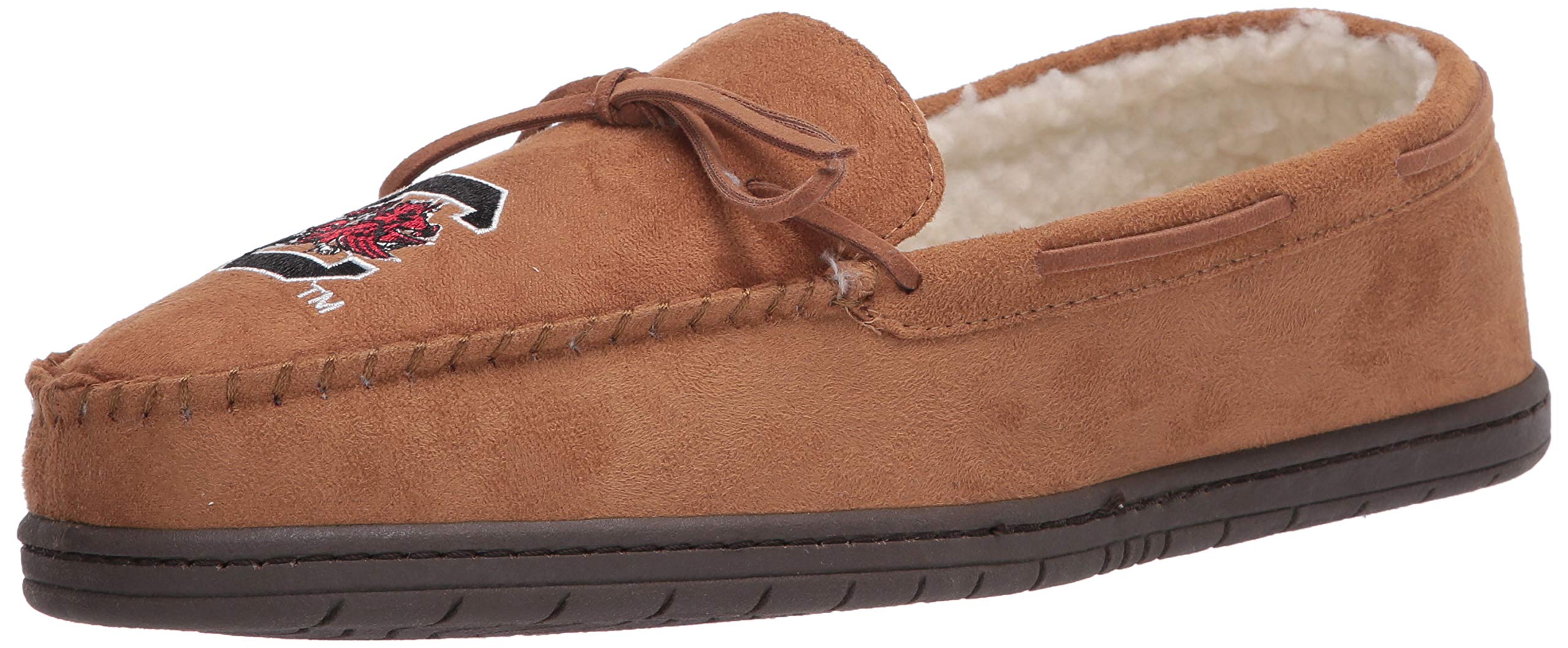 FOCO NCAA South Carolina Gamecocks Mens College Team Logo Moccasin Slippers, Tan, XL (13-14) Image