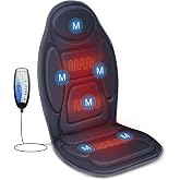 Snailax Vibration Back Massager with Heat, 2026 Upgraded Chair Massage Pad | 5 Modes, 4 Intensities, Graphene Heat, Neck, Shoulder, Back &amp; Thighs, Timer, Massage Seat Cushion for Home &amp; Office Use