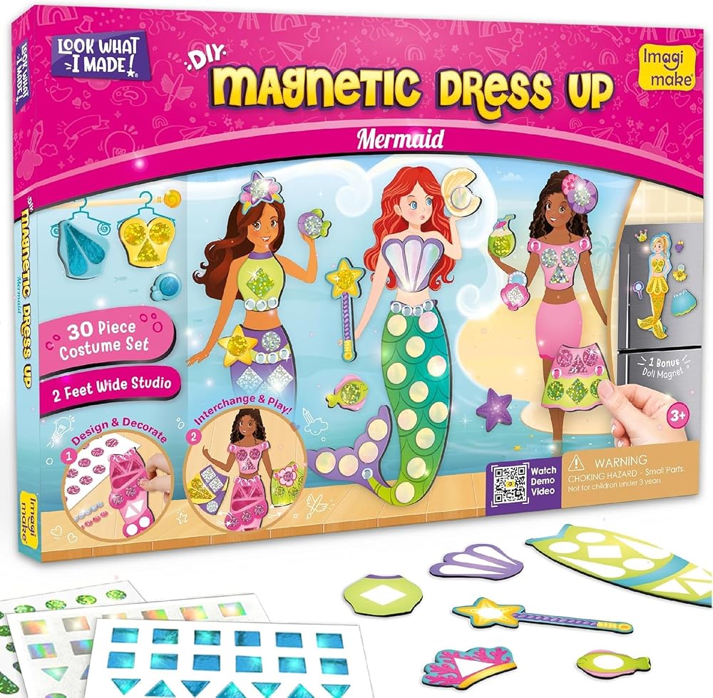 Imagimake DIY Magnetic Dress-Up Mermaid Set 30-Piece Kids Toy 3+