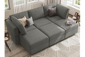 Belffin Modular Sectional Sofa Sleeper Modular Sectional Couch Sofa Convertible Sectional Couch Reversible Sofa Bed Grey
