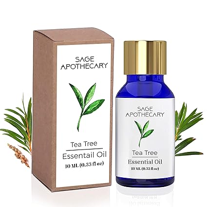 Sage Apothecary 100% Pure & Natural Tea Tree Essential Oil For Skin, Face, Acne & Body Care - 10 ML