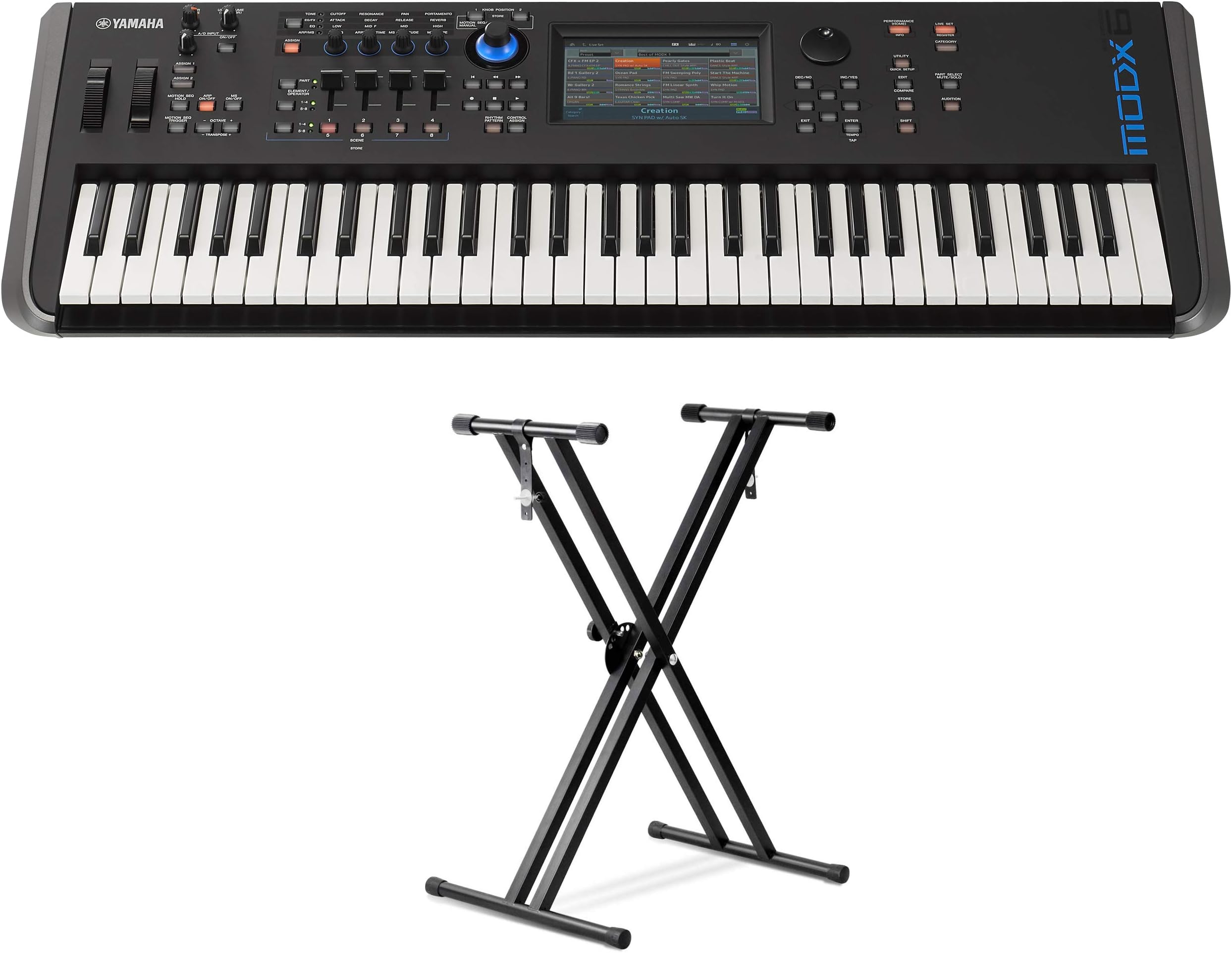 Yamaha MODX6 61-Key Synthesizer (with Double braced Keyboard Stand)