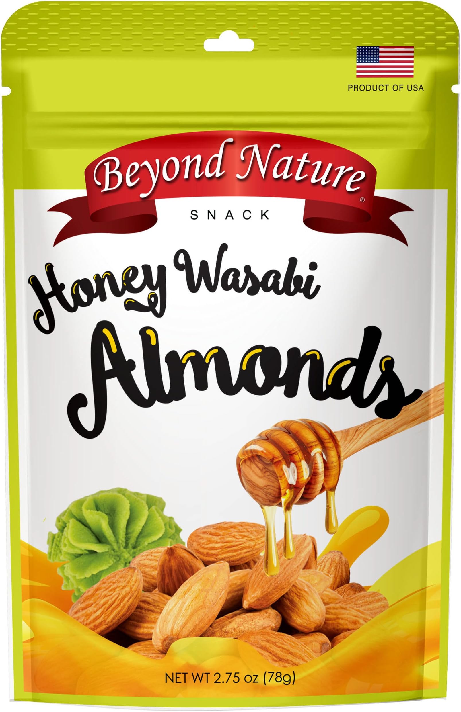 Beyond Nature, Honey Wasabi Almonds, 2.75 oz (Pack of 4)