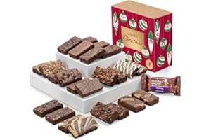 Fairytale Brownies Christmas Sprite 24 Individually Wrapped Gourmet Chocolate Food Gift Basket - 3 Inch x 1.5 Inch Snack-Size Brownies - 24 Pieces - Item CC224
