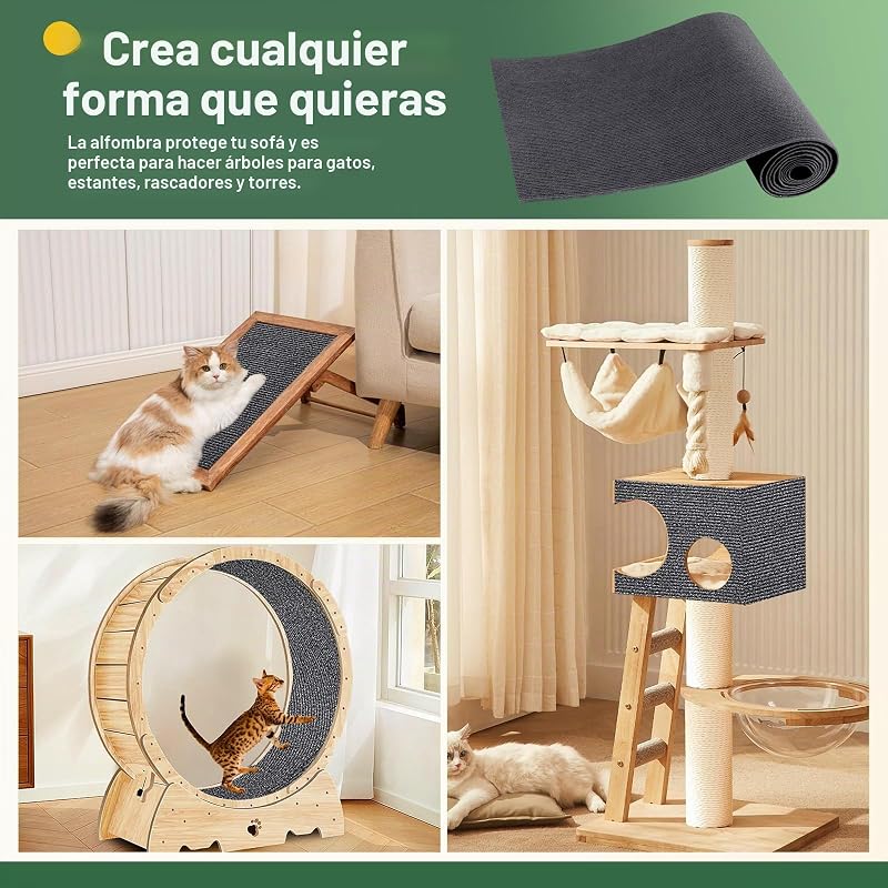 Alfombrilla Rascadora para Gatos Autoadhesiva, Tablero Rascador para Gatos, Protector Sofa Gatos Arañazo, Alfombrilla Rascadora para Gatos,Protector De Muebles Antiarañazos, 200cm×40cm