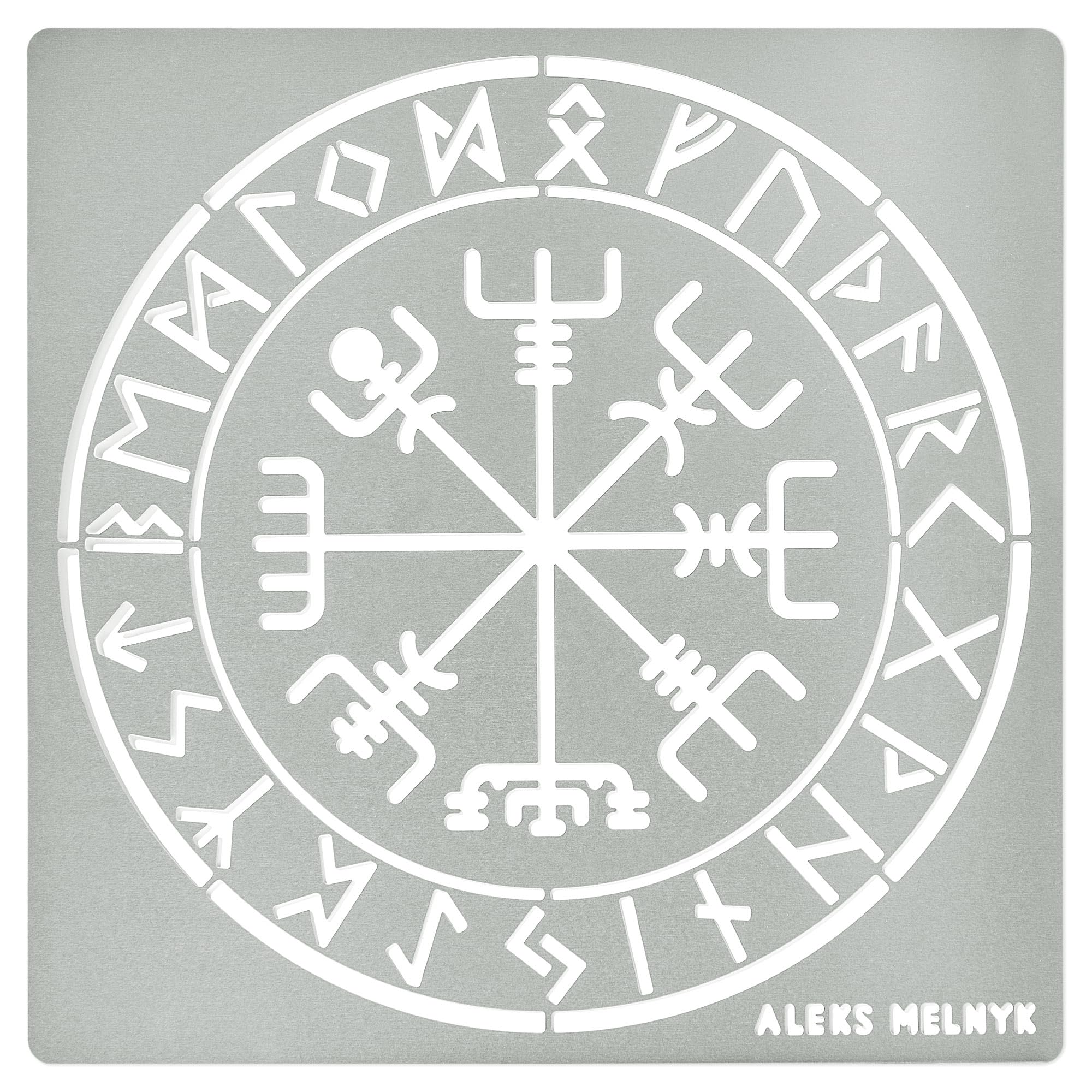 Aleks Melnyk No.63 Viking Stencil, Rune Symbols, Celtic Metal Patterns, Bindrune, Scandinavian Runes, Vegvisir Compass, Template Craft Wood Burning, Pyrography, Pagan Nordic Norse Occult Stencil