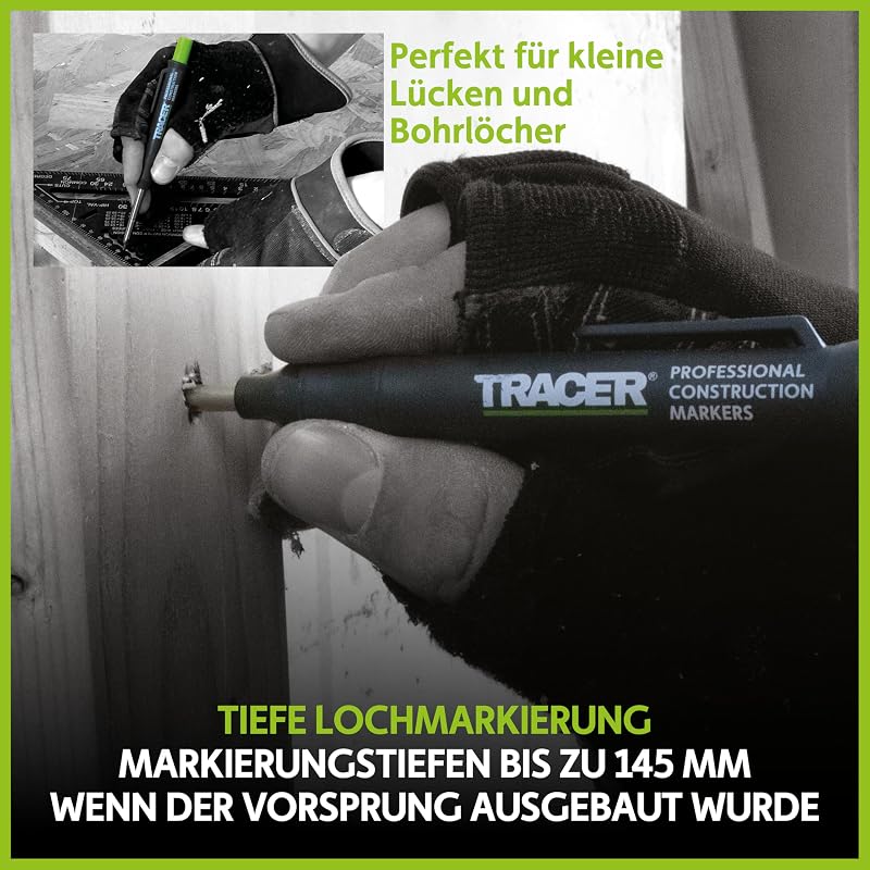 Tieflochmarker Bleistift – Ausziehbarer Baustift 2B, 120mm — Foto 3 von 7