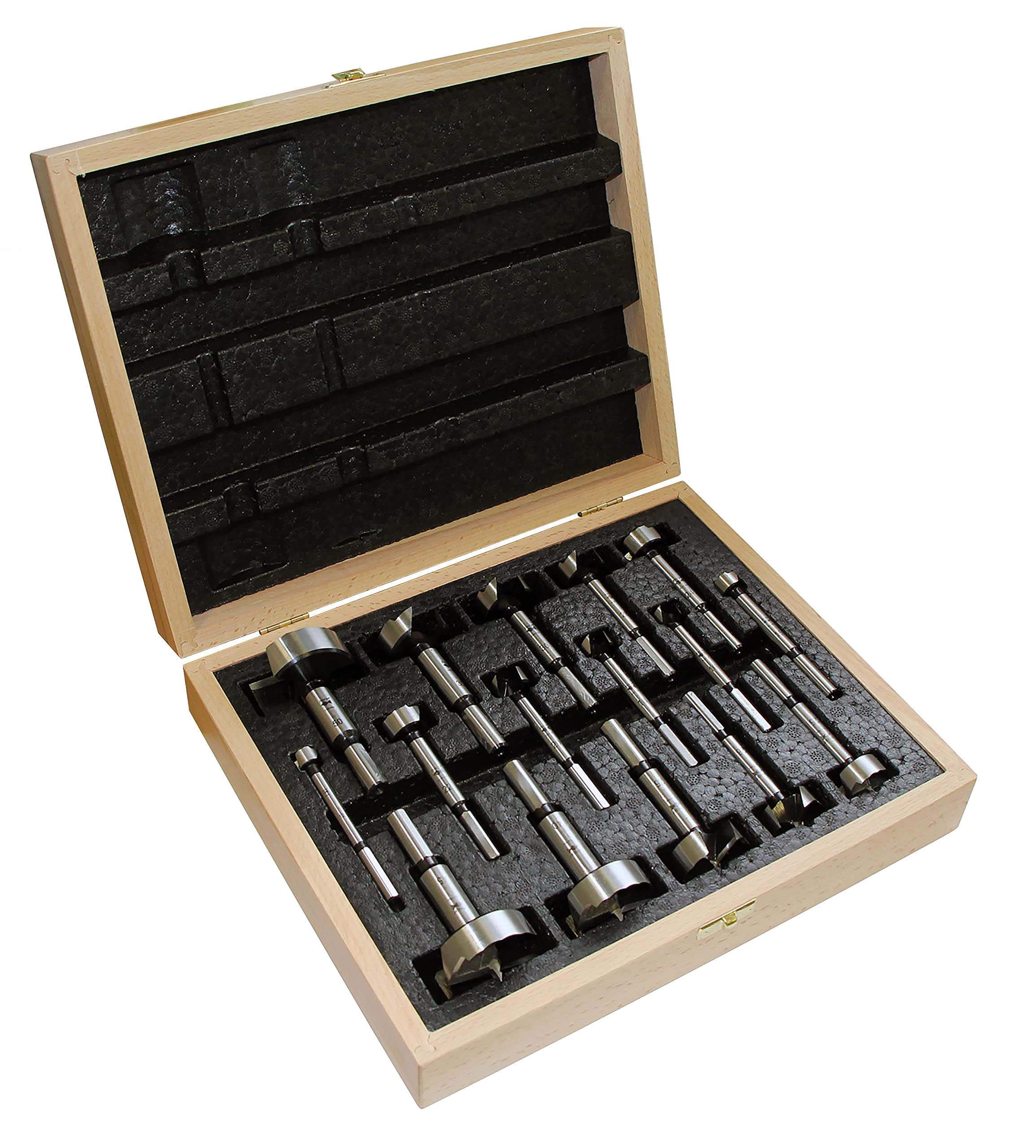16-Piece Fisch Wave Cutter Forstner Bit Set, Metric