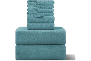 Ferdilan 8 Pack Bath Towel Set, 2 Extra Large Bath Towel Sheets, 2 Hand Towels and 4 Washcloths Ultra Soft and Absorbent Chair Towels for Bathroom, Quick Dry Towel for Home Hotel,Turquoise
