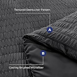 HYMOKEGE Queen Comforter Set Seersucker 7