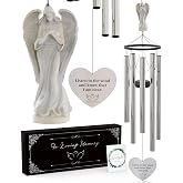 Angel Memorial Wind Chimes for Loss of Loved One - 34" Large Sympathy Wind Chimes, Memorial Gifts for Loss of Loved One Mother Father Husband Bereavement Chimes for Outside Deep Tone
