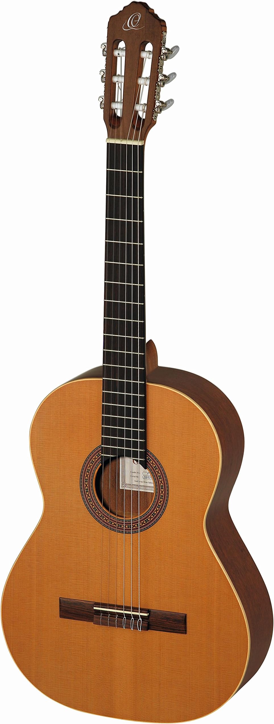 Ortega Guitars R180L Left-Handed Nylon 6-String Guitar with Solid Cedar Top and Bubinga Body, Satin Finish