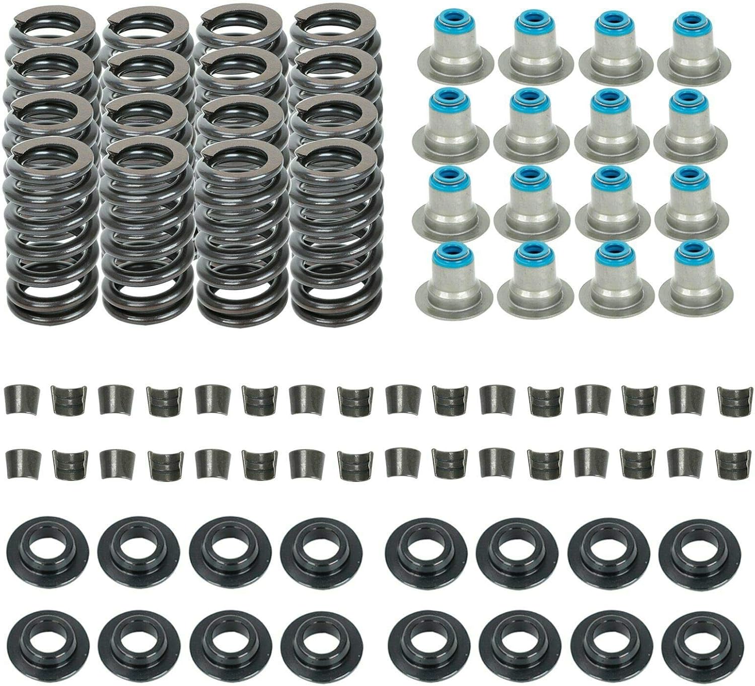 BLACKHORSERACING Beehive Valve Springs Kit .560" Lift w/Locks Retainers Seals