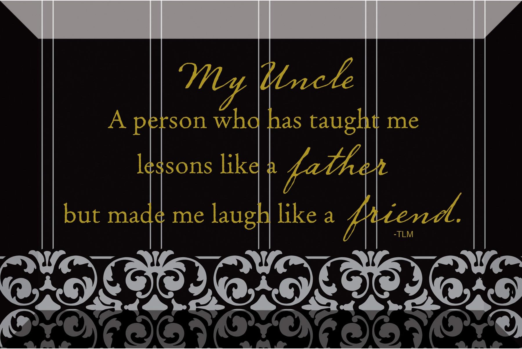 Dexsa My Uncle…Beveled Glass Plaque with Easel