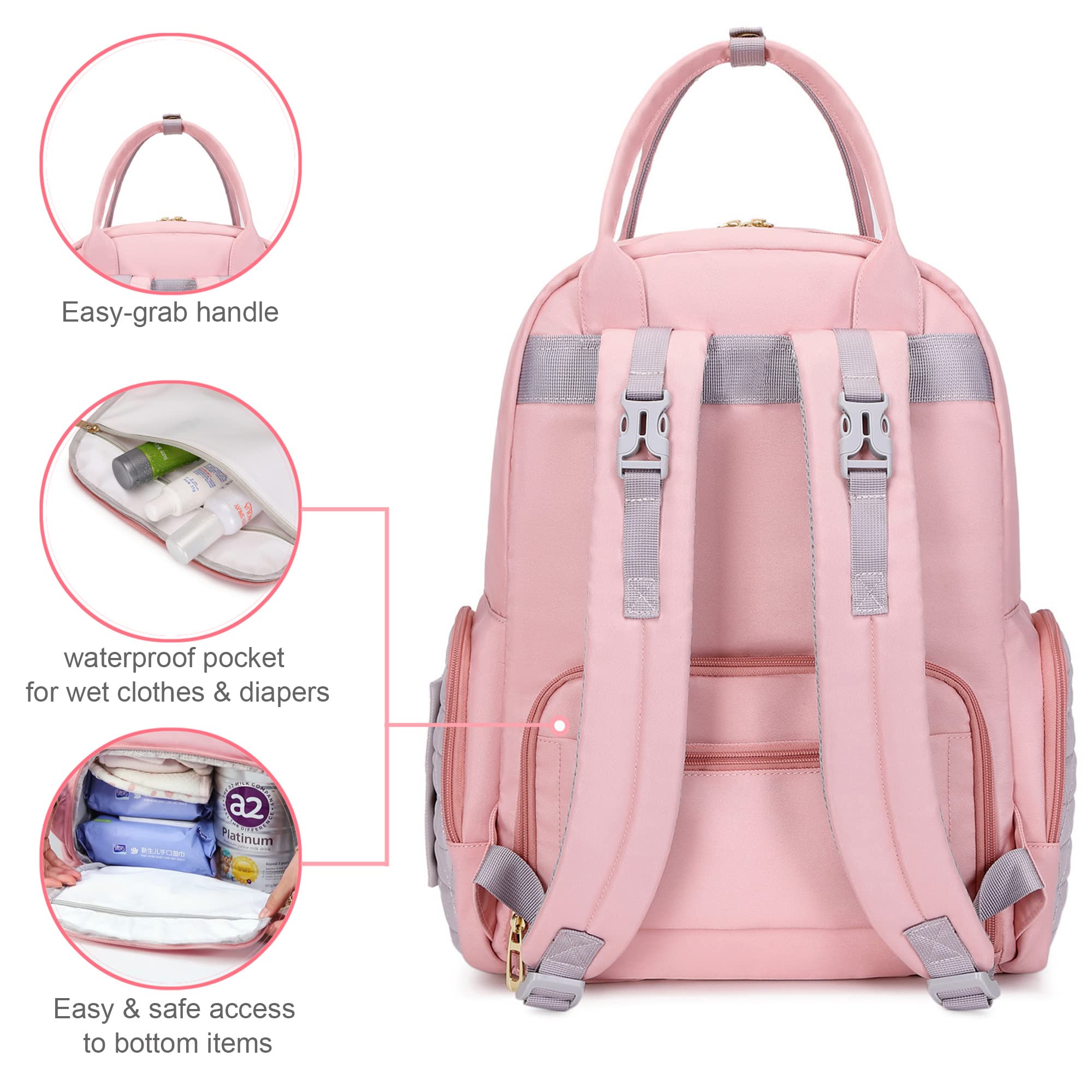 Diaper Bag Backpack Pink Baby Show Gifts For Girl Newborn Must Haves For Hospital