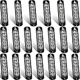 20 Pack LED Emergency Strobe Lights 6 LED Amber White Surface Mount Flashing Lights Warning Emergency Flashing Lights Constru