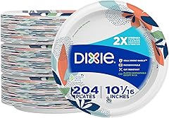 Dixie Large Paper Plates, 10 Inch, 86 Count, 2X Stronger*, Microwave-Safe, Soak-Proof, Cut Resistant, Disposable Plates For E