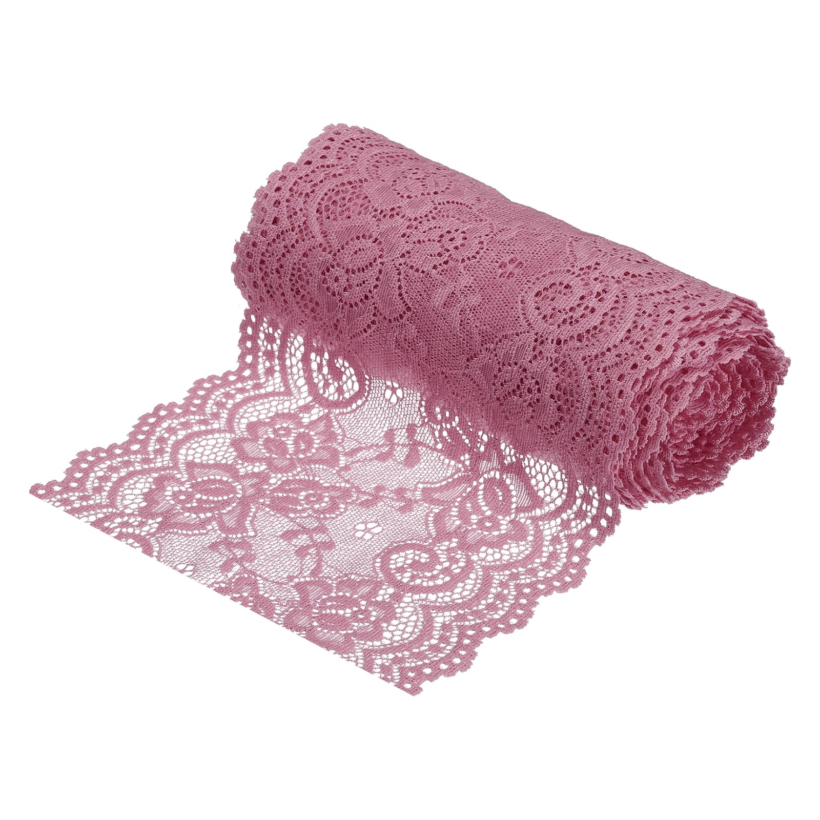 Photo 1 of MECCANIXITY 6 Inch Wide 5 Yard Lace Ribbon Floral Pattern Light Purple Lace Trim Ribbon for Sewing Making, and DIY Crafts, Gift Wrapping, Bouquets, Wedding Decor