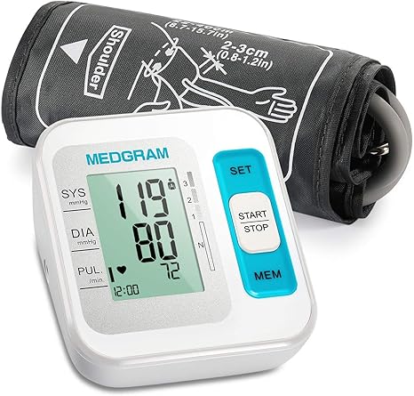 Blood Pressure Machines For Home Use Medgram Accurate Upper Arm Blood Pressure Monitor With Large Cuff 22 40cm Digital Automatic Bp Machine Large Lcd Display 2 120 Sets Memory Amazon Co Uk Health Personal Care