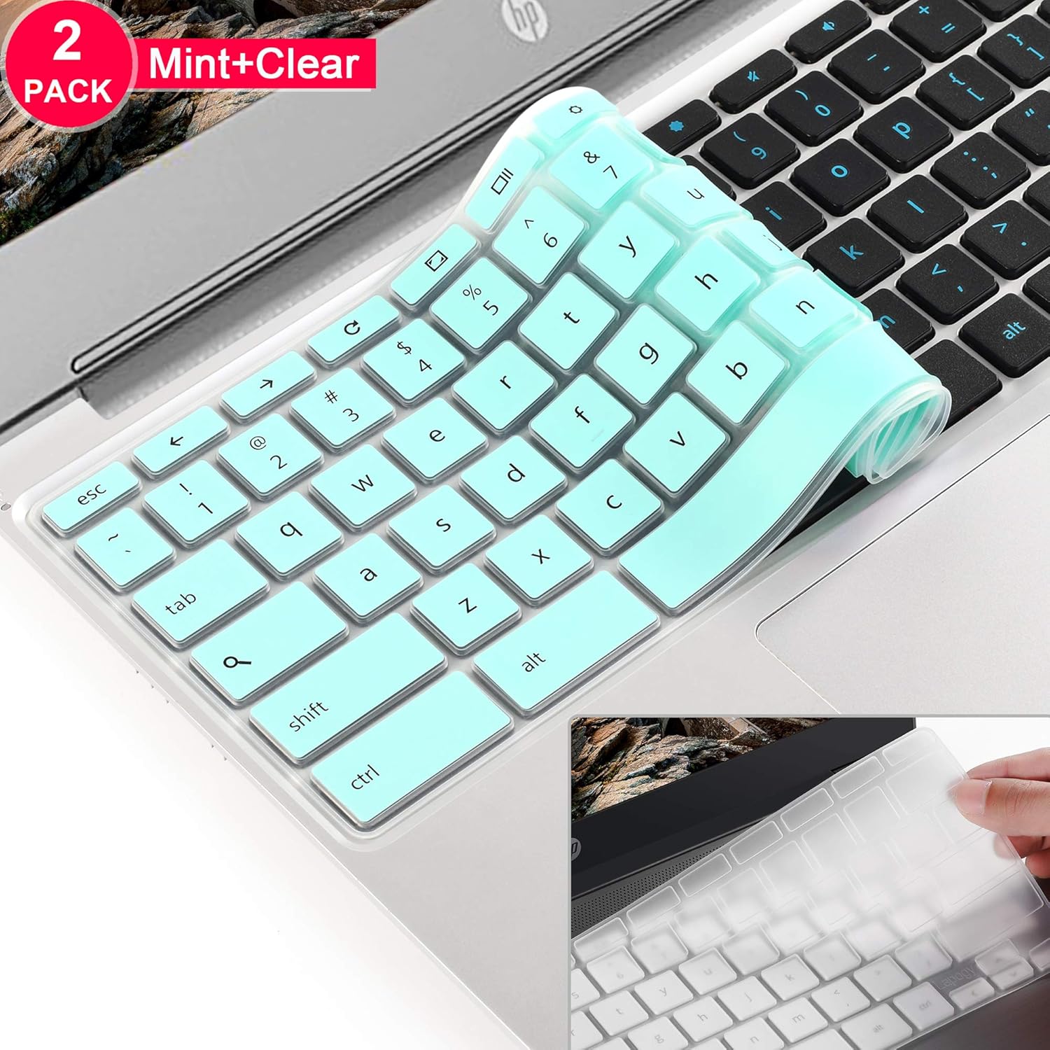 Rainbow 2 Pack ASUS Chromebook 13 keyboard Protector Skin Cover,ASUS