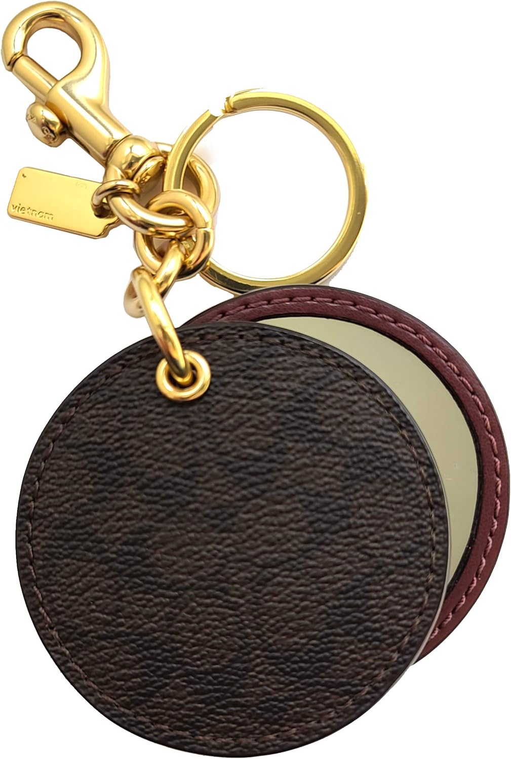 Coach Keychain Keyfob Signature CC Logo Mirror F77961 Clothing