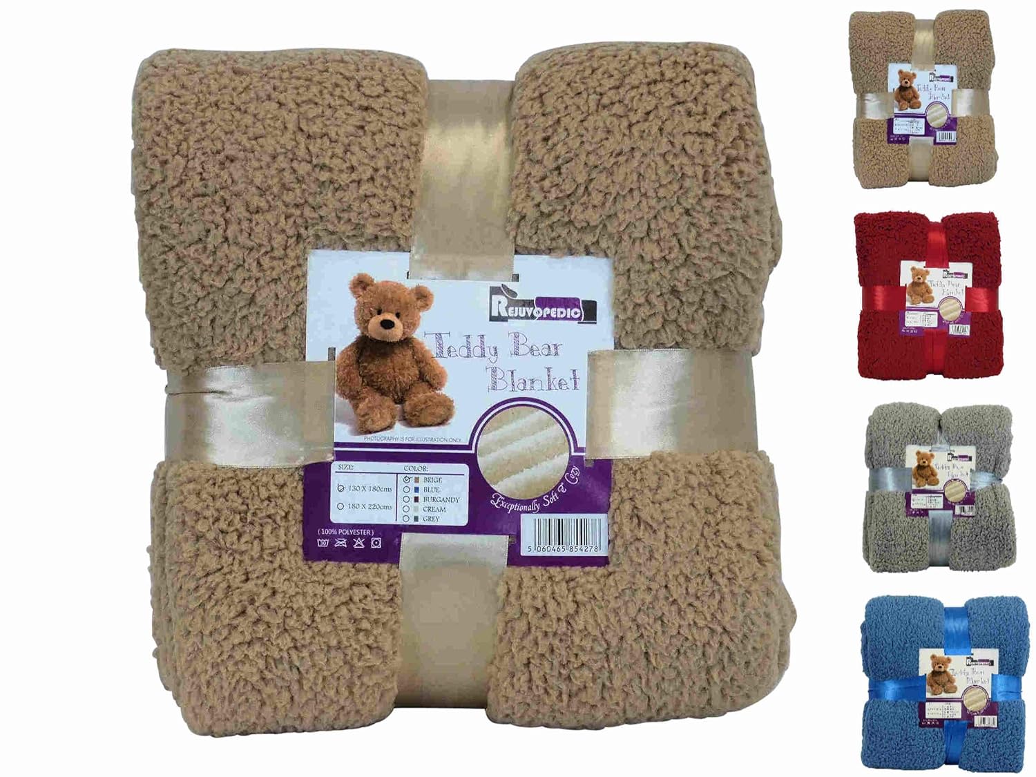 rejuvopedic Teddy Bear Blanket Sofa Fleece Throwover Throw Settees