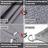 HEYOMART Sun Shade Sail 2m x 2m Square Grey UV 98% Waterproof Outdoor view 3