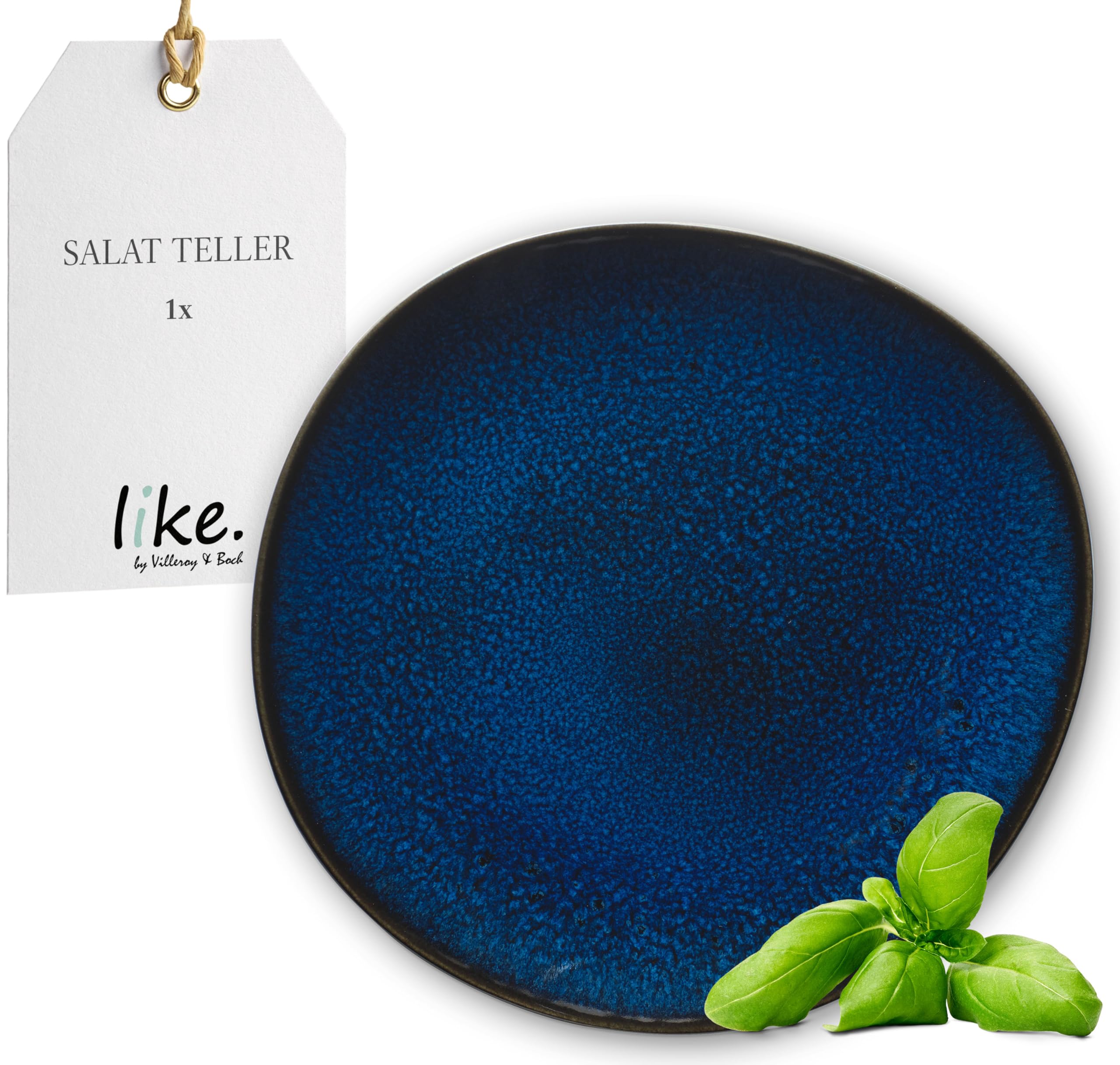 Like. by Villeroy and Boch – Lave Bleu Breakfast Plate, 23.5 cm, Stylish Flat Plate Made from Stoneware for Brunches, Dishwasher and Microwave-Safe