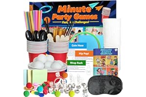 YASUWEKIK Minute Challenges Games for Birthday Party Christmas Family Game Night Gathering 24 Day Advent Calendar Games Classroom Team Building Games for 2-12 Players