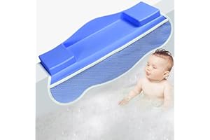 CSZPJLALA Bathtub Splash Guard,Unique Hand Support Tray,Enhanced Bath Toy Storage with Front & Back Bags,Suckers for Non-Slip,Bath Splash Guard for Tub Kids,Tub Shelf for Bathtub Kids (Blue)