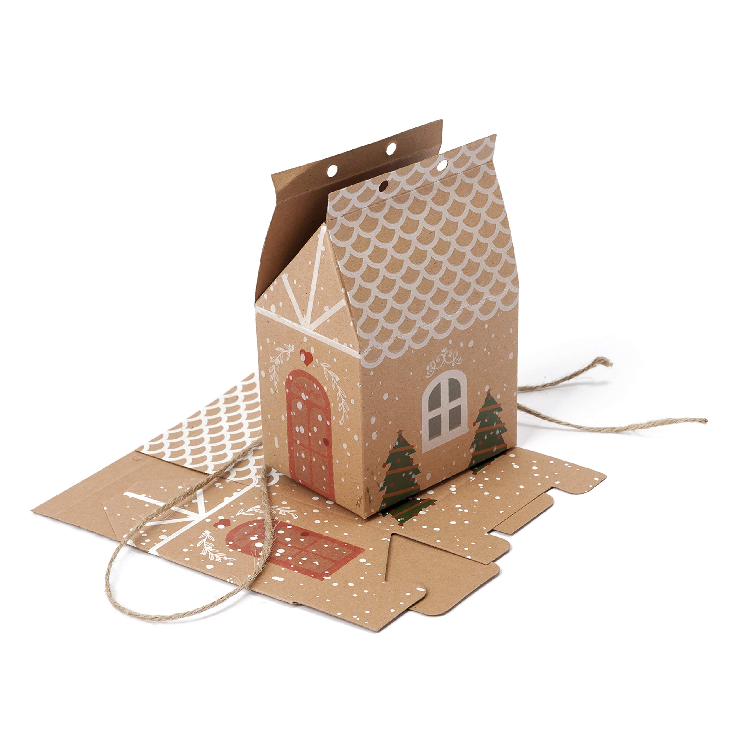 Mopec, Min.25 Christmas Ginger House Box, 7 x 10.5 x 5 cm, Pack of 25, Wood, One Size