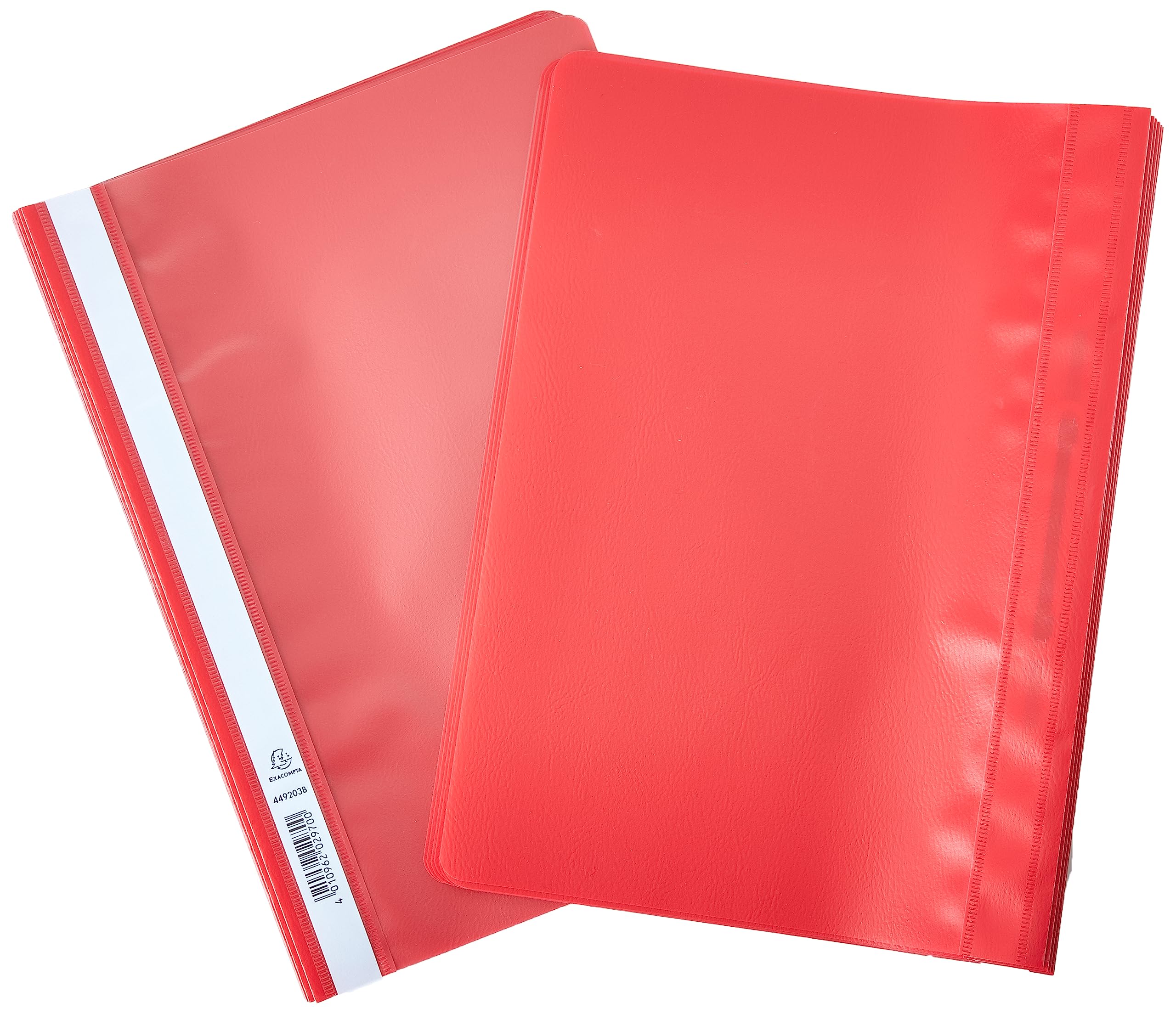 Exacompta - Ref 449203B_PAQ - PP Transfer File - Suitable For Use With A4 Documents, Premium PVC, Clear Front Cover, Holds Approx. 100 Sheets - Red (Pack of 25)