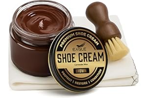 Eagle Shoe Cream Polish Kit – 3 Piece Boot & Shoe Polish with Shoe Cream, Shine Cloth & Applicator