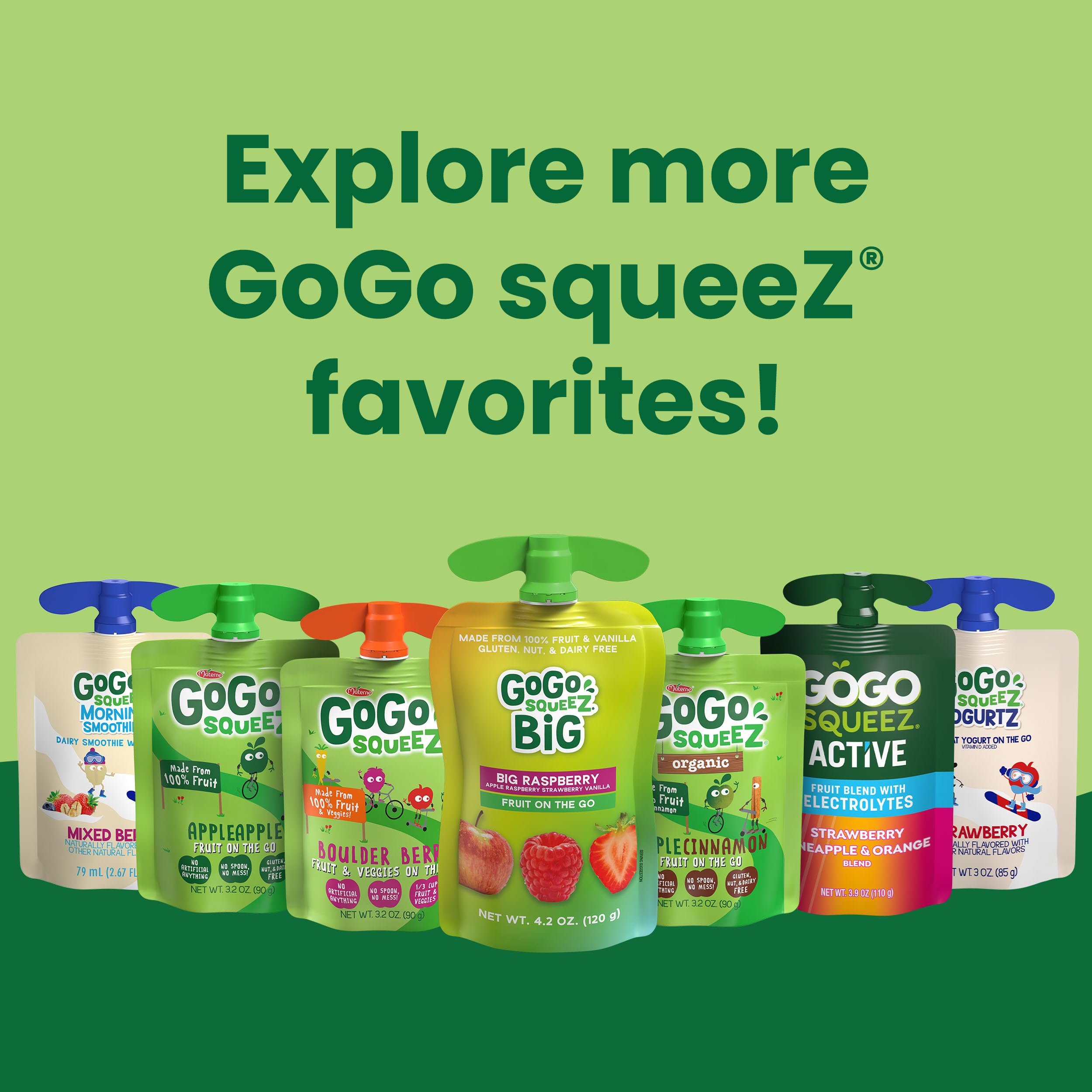 GoGo squeeZ Organic Applesauce and Fruit Puree, Variety Pack, Apple, Strawberry & Banana, 3.2 oz (Pack of 12), Unsweetened Organic Fruit Snacks for Kids, No Gluten, Nut & Dairy, BPA Free Pouches