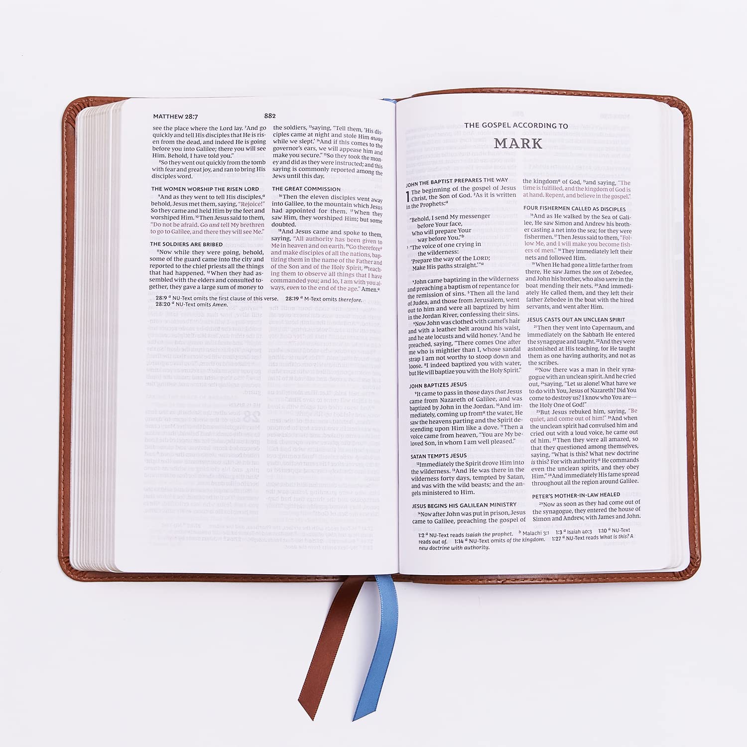 NKJV, Thinline Bible Youth Edition, Leathersoft, Brown, Red Letter, Comfort Print: Holy Bible, New King James Version Feb 26, 2019