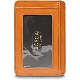 Bosca 7 Pocket ID Card Case Polished Old Leather Saddle Leather