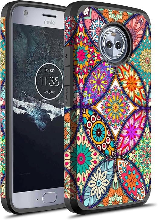 Amazon Com Funda Para Moto X4 Rosebono Hibrida De Doble Capa A Prueba De Golpes Rigida A La Moda Bonita Colorida De Silicona Para Motorola Moto X 4Âª Generacion
