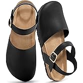 Alicegana Closed Toe Sandals for Women – Arch Support Dressy Flat Sandals Comfortable Summer Shoes 2026