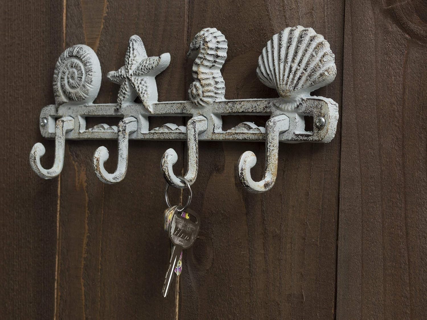 Comfify Vintage Seashell Coat Hook Hanger Rustic Cast Iron Wall Hanger