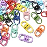 LiQunSweet 50 Pcs 0.75 Inch Eye to Eye Connector Double Ended Swivel Key Ring Clasps Snap Hook Connectors Clip for Key Chain Jewelry Making Backpack Accessories