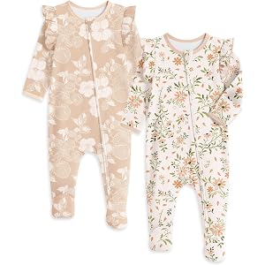 Yoofoss Baby Sleepers Baby Girl Clothes 100% Organic Cotton Pajamas for Newborn 0-3 3-6 6-9 Months Sleep and Play Pjs