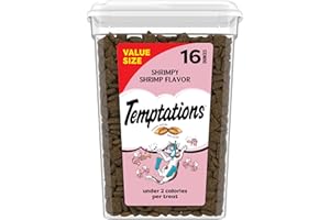 Temptations Classic Crunchy and Soft Cat Treats, Shrimpy Shrimp Flavor, 16 oz. Tub