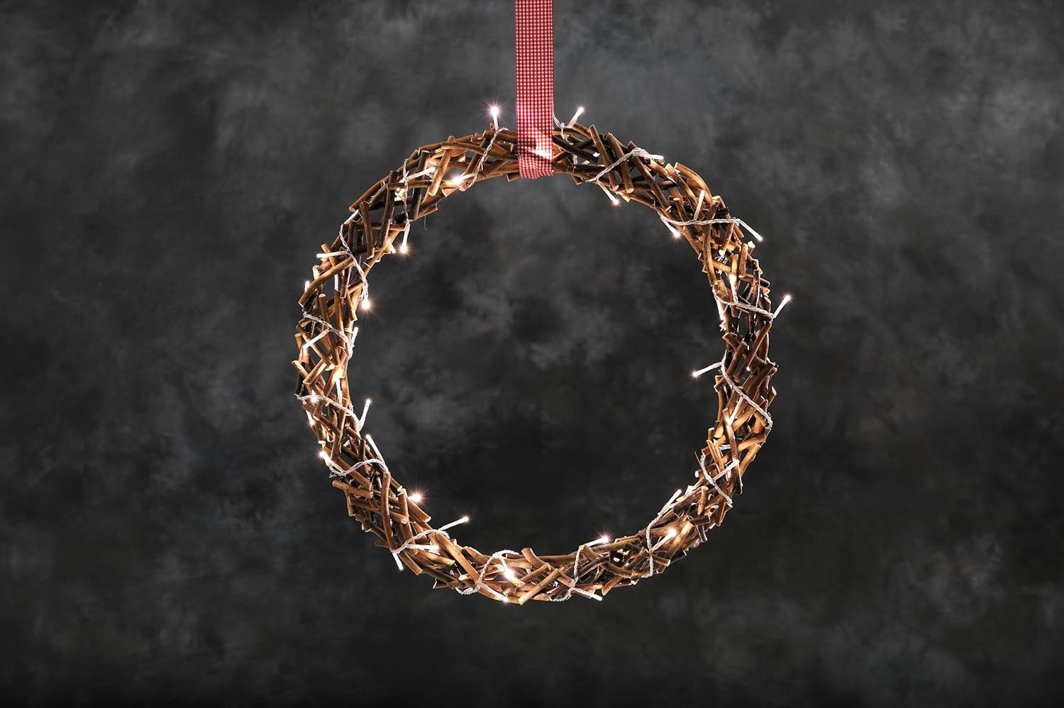 Konstsmide Christmas Lights LED Decoration Wooden Silhouette Wreath - Image 3