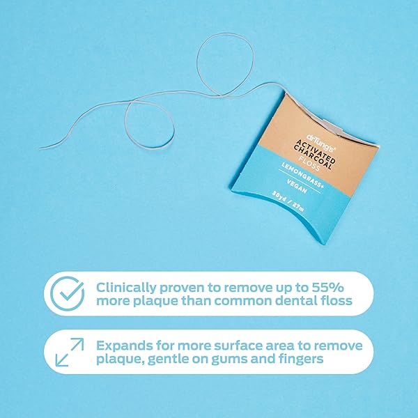 DRTUNG’S VEGAN ACTIVATED CHARCOAL FLOSS – NATURAL DENTAL FLOSS, GENTLE ON GUMS, EXPANDS & STRETCHES, BPA FREE FLOSS – LEMONGRASS FLAVOR (PACK OF 1)