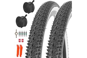 RUHUO 2-Pack 26 x 1.95 Bike Tires & Tubes, 26 Inch Mountain Bike Tires Set, Folding Replacement Bicycle Tires with Tire Levers for Off-Road Bike