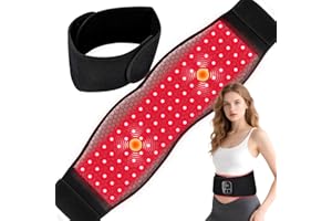 Red Light Therapy Belt Wrap for Body - Cordless 660nm&850nm Infrared Light Therapy Device with Vibration Pulse Timer, Heating