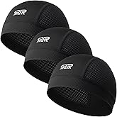 THINDUST 3-Pack Breathable Mesh Skull Cap Sweat Control Helmet Liner | Lightweight Quick Dry Cooling Sports Cycling Motorcycle Hard Hat Liner for Men Women
