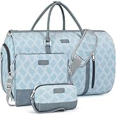 Convertible Garment Duffel Bag for Travel - Carry On Garment Bags With Toiletry Bag Large Weekender Bag for Men Women 2 in 1 Hanging Suitcase Suit Travel Duffel Overnight Bags 4pcs Set